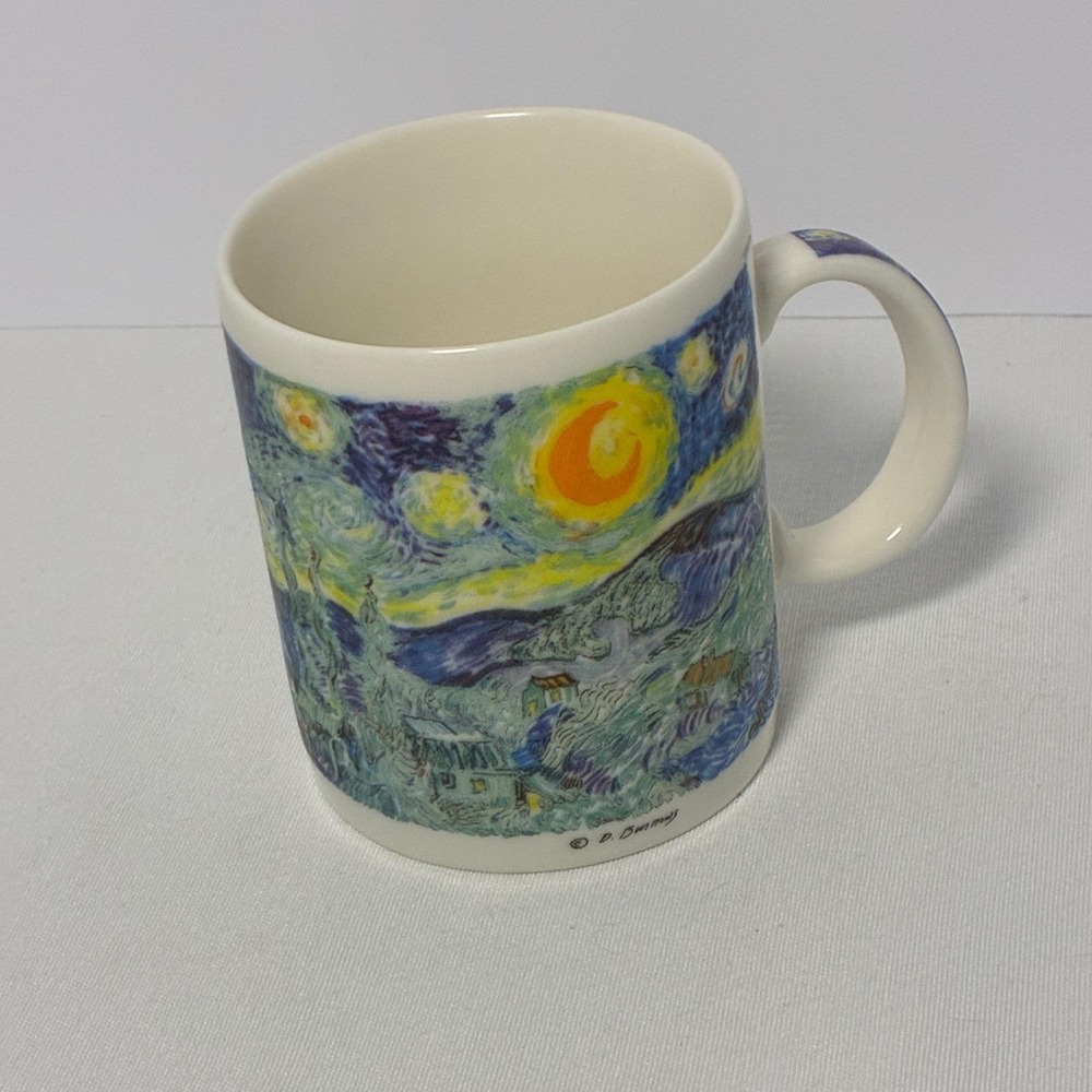 Van Gogh Starry Night Chaleur Masters Art Mug by D Burrows Vintage 90s - Picture 9 of 9
